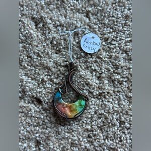 NEW Rainbow Druzy Wire Wrapped Pendant